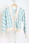 Luna Cardi - Ivory / Sky Blue
